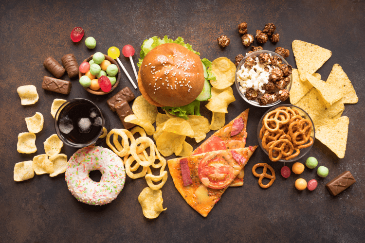 A compilation of common ultra-processed foods